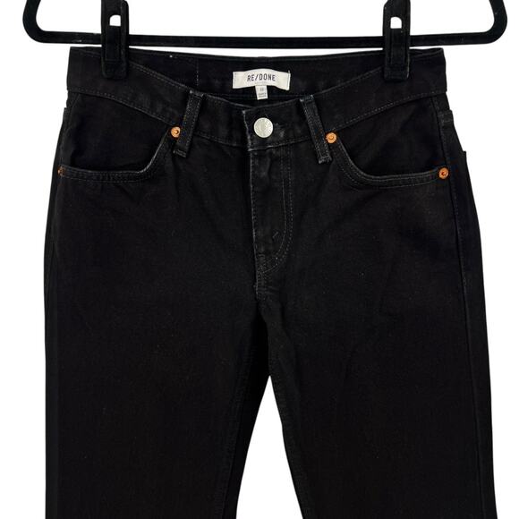 Re/Done Womens 70's Low Rise Bell Bottom Jeans in Black Size 23 - Picture 2 of 14